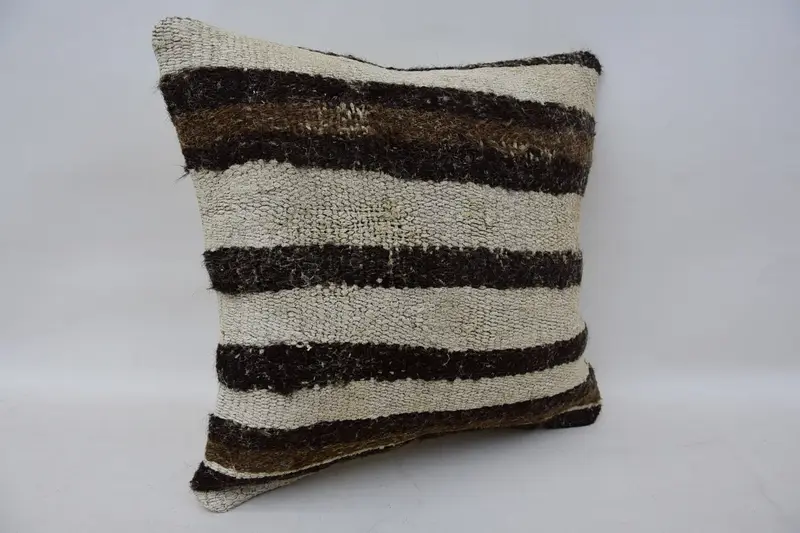 Sustainable Pillow Cover, Boho Pillow Sham Cover, Throw Kilim Pillow, Kilim Pillow Cover, Pillow Case, 16x16 White Cushion Cover, Christmas Pillow - 2