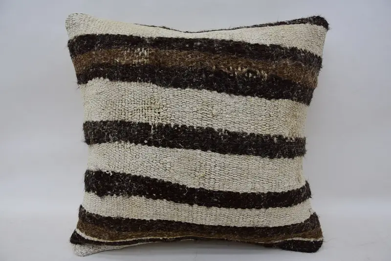 Sustainable Pillow Cover, Boho Pillow Sham Cover, Throw Kilim Pillow, Kilim Pillow Cover, Pillow Case, 16x16 White Cushion Cover, Christmas Pillow - 1