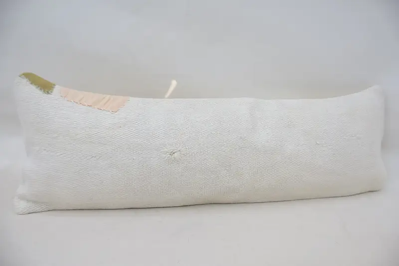 Pillow Sham, Home Decor Pillow, Kilim Pillow Cover, Lounge Throw Pillow Sham, 12x36 White Cushion, Tapestry Pillow Sham, Handmade Kilim Cushion - 3