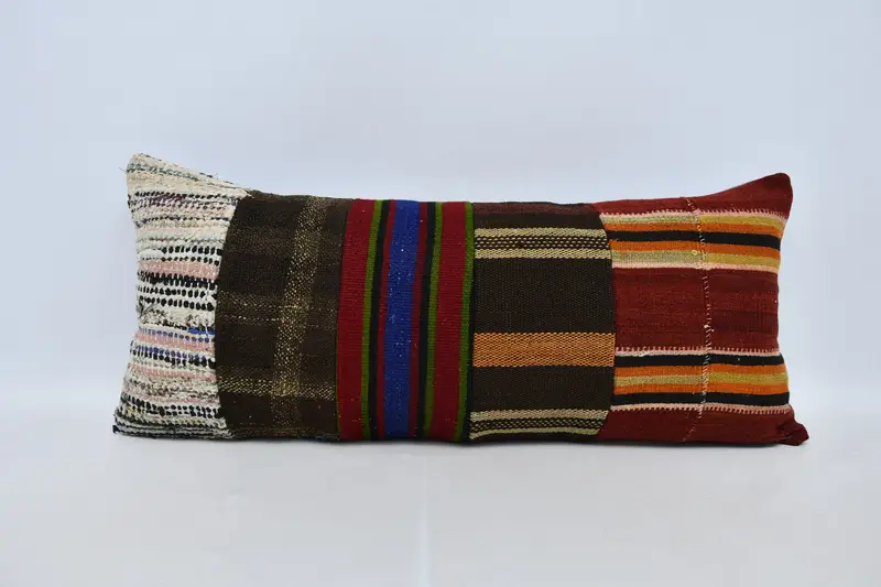 16x36 Brown Pillow Sham, Interior Designer Pillow, Indoor Pillow Sham, Pillow Case, Handwoven Cushion Case, Kilim Pillow, Vintage Kilim Throw Pillow - 1