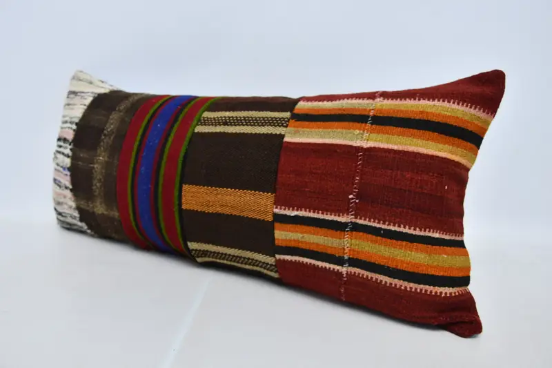 16x36 Brown Pillow Sham, Interior Designer Pillow, Indoor Pillow Sham, Pillow Case, Handwoven Cushion Case, Kilim Pillow, Vintage Kilim Throw Pillow - 4