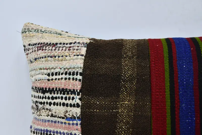 16x36 Brown Pillow Sham, Interior Designer Pillow, Indoor Pillow Sham, Pillow Case, Handwoven Cushion Case, Kilim Pillow, Vintage Kilim Throw Pillow - 2
