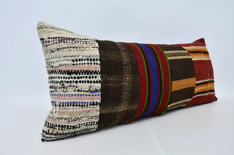 16x36 Brown Pillow Sham, Interior Designer Pillow, Indoor Pillow Sham, Pillow Case, Handwoven Cushion Case, Kilim Pillow, Vintage Kilim Throw Pillow - 3