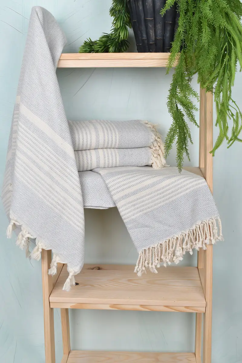 Organic towel, Monogrammed Beach Towel, Wedding Towel, Travel Towel, 70x40 Cotton Striped Towel, Bulk Order Towel, Handmade Gift, Christmas Favors - 6
