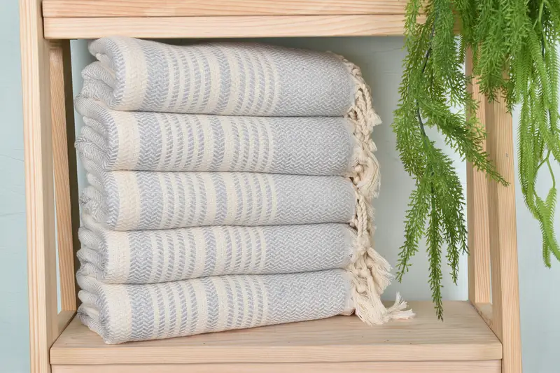 Organic towel, Monogrammed Beach Towel, Wedding Towel, Travel Towel, 70x40 Cotton Striped Towel, Bulk Order Towel, Handmade Gift, Christmas Favors - 2
