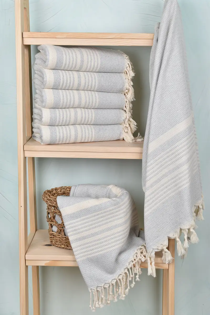 Organic towel, Monogrammed Beach Towel, Wedding Towel, Travel Towel, 70x40 Cotton Striped Towel, Bulk Order Towel, Handmade Gift, Christmas Favors - 3
