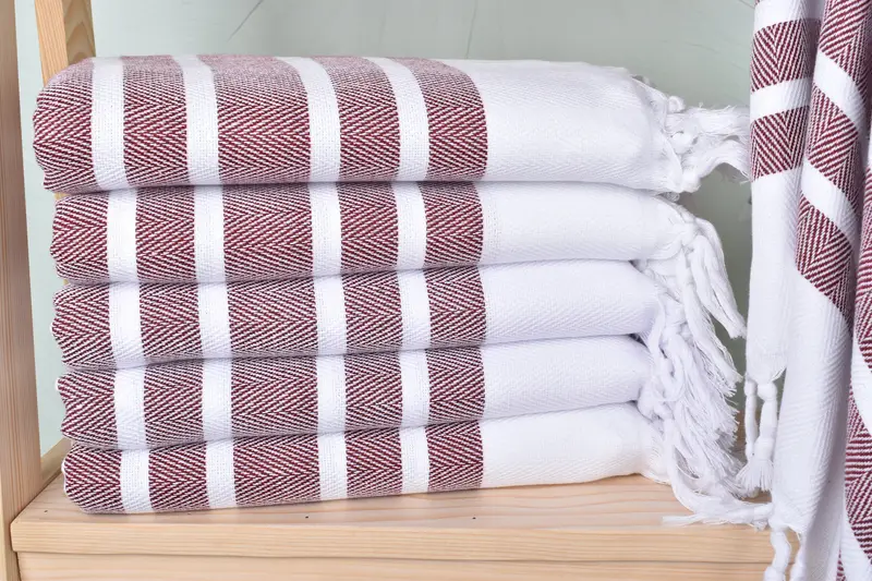 Monogram Beach Towel, Personalized Burgundy Chevron Towel, 40x71 Inches