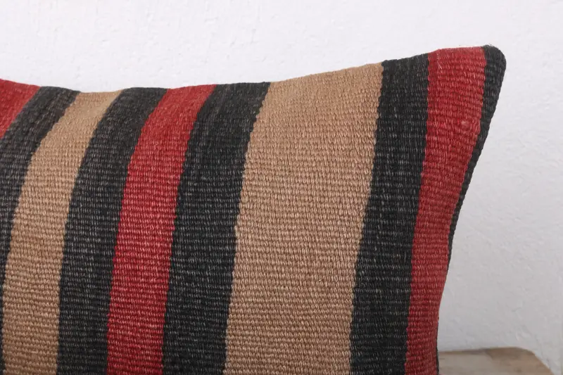 12x24 Beige Pillow Sham, Boho Pillow, Lounge Throw Pillow Sham, Garden Pillow Case, Kilim Pillow Cover, Cushion Case, Turkish Pillow - 5