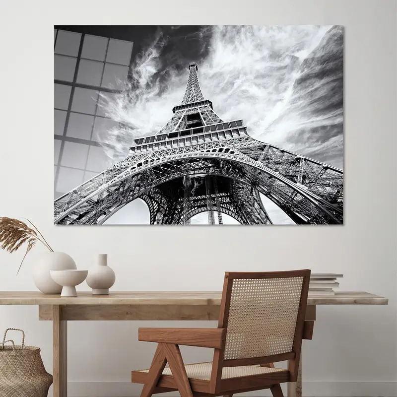 エッフェル キャンバス プリント: プレミアム キャンバスのパリの風景アートワーク