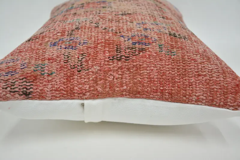 Vintage Kilim Throw Pillow, Muted Pillow Case, 16x24 Red Cushion, Pillow, Sofa Bolster Pillow Sham, Ethnical Kilim Rug Pillow, Kilim Cushion Sham - 5