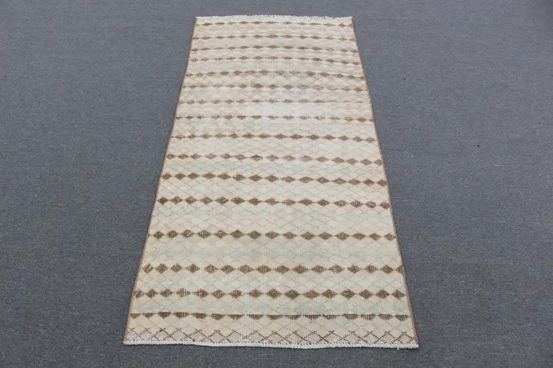 Eleganter beigefarbener Orientteppich, 1,8 x 1,8 m, schicke Heimdekoration