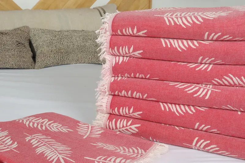88x80 Cotton Floral Patterned Towel, Custom Wedding Gifts, Custom Gift, Woven Blanket, Best Friend Wedding Gift, Boho Throw Blankets, Organic Throw - 3