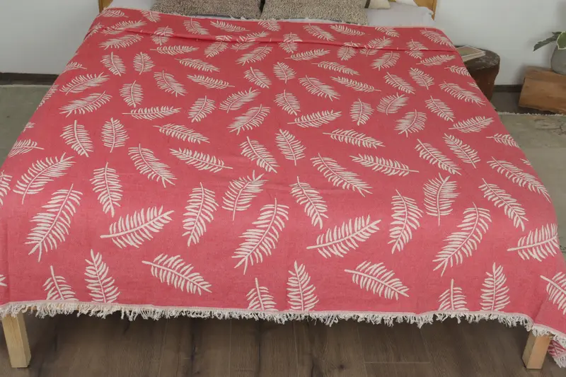 88x80 Cotton Floral Patterned Towel, Custom Wedding Gifts, Custom Gift, Woven Blanket, Best Friend Wedding Gift, Boho Throw Blankets, Organic Throw - 8