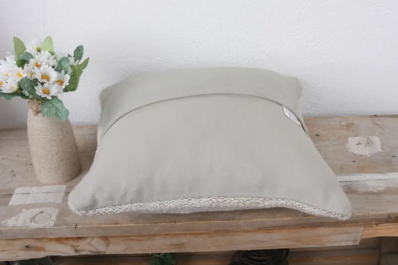 Cushion, Cotton Pillow, Home Decor Pillow, Turkish Pillow, Throw Kilim Pillow, Ikat Cushion Cover, 14x14 White Cushion Cover - 7