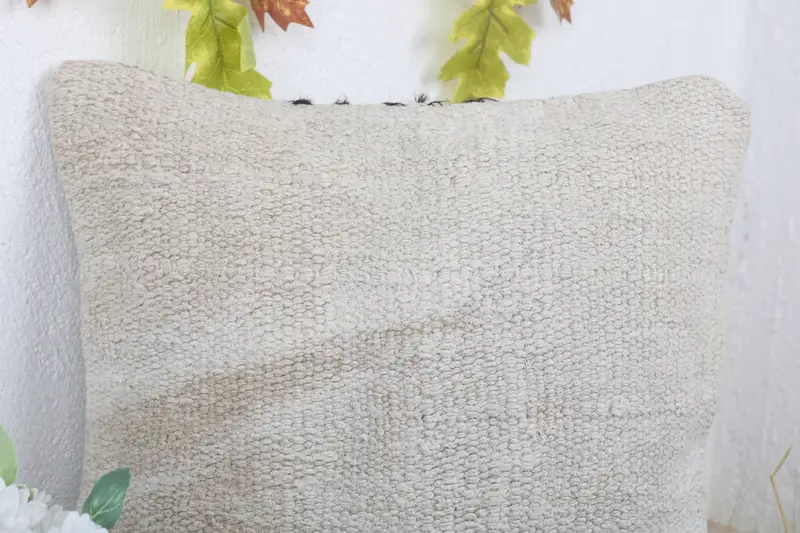 Cushion, Cotton Pillow, Home Decor Pillow, Turkish Pillow, Throw Kilim Pillow, Ikat Cushion Cover, 14x14 White Cushion Cover - 5