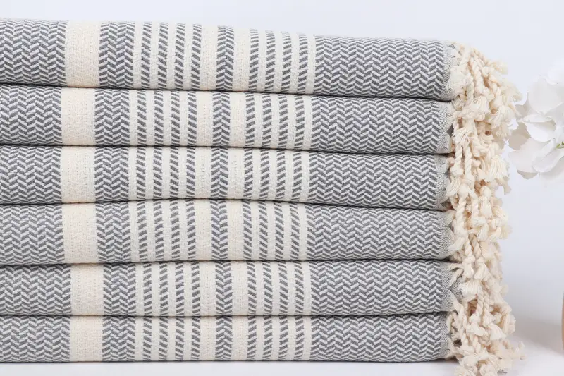 70x40 Cotton Striped Towel, Organic Cotton Towel, Personalized Gifts, Housewarming Gift, Bridal Gifts, Turkish Towel Beach Towel, Handmade Gift - 3
