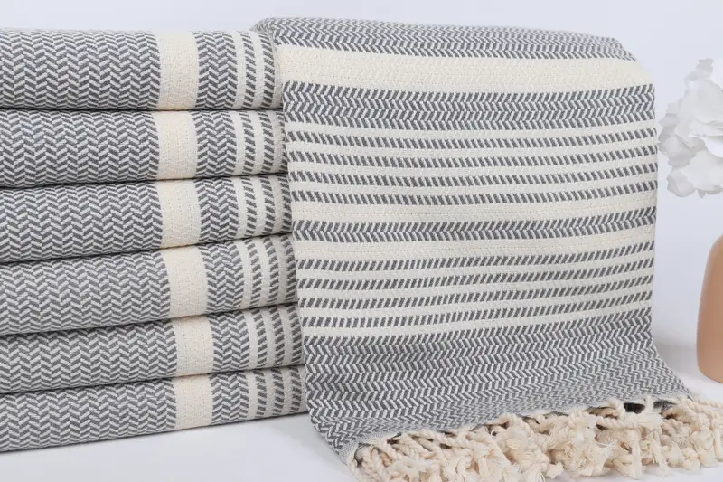 70x40 Cotton Striped Towel, Organic Cotton Towel, Personalized Gifts, Housewarming Gift, Bridal Gifts, Turkish Towel Beach Towel, Handmade Gift - 2