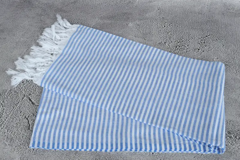 Best lightweight Turkish towel for travel USA, Bachelorette Party Gift, Engagement Gift, Beach towel, 68x36 Cotton Striped Towel, Organic towel - 6