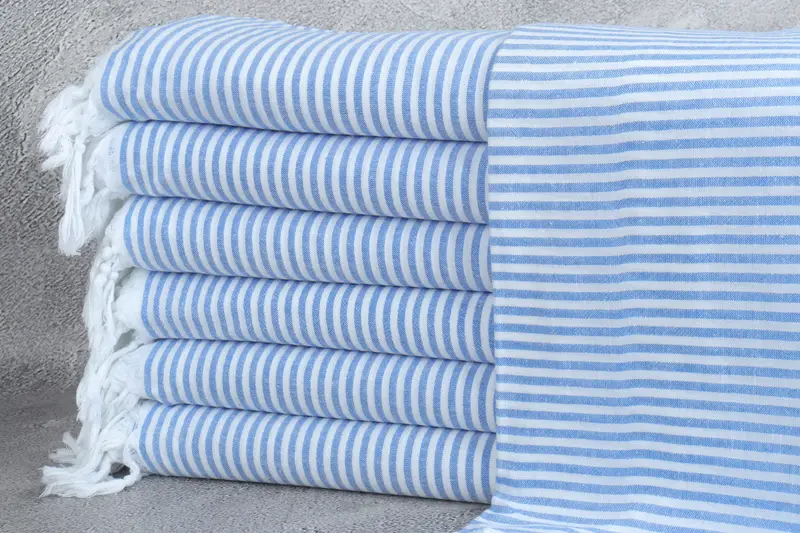 Best lightweight Turkish towel for travel USA, Bachelorette Party Gift, Engagement Gift, Beach towel, 68x36 Cotton Striped Towel, Organic towel - 1