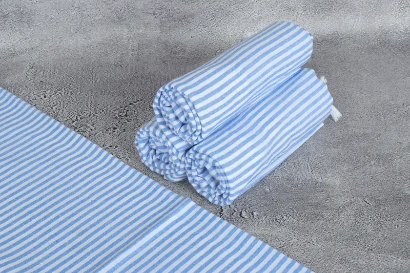 Best lightweight Turkish towel for travel USA, Bachelorette Party Gift, Engagement Gift, Beach towel, 68x36 Cotton Striped Towel, Organic towel - 8