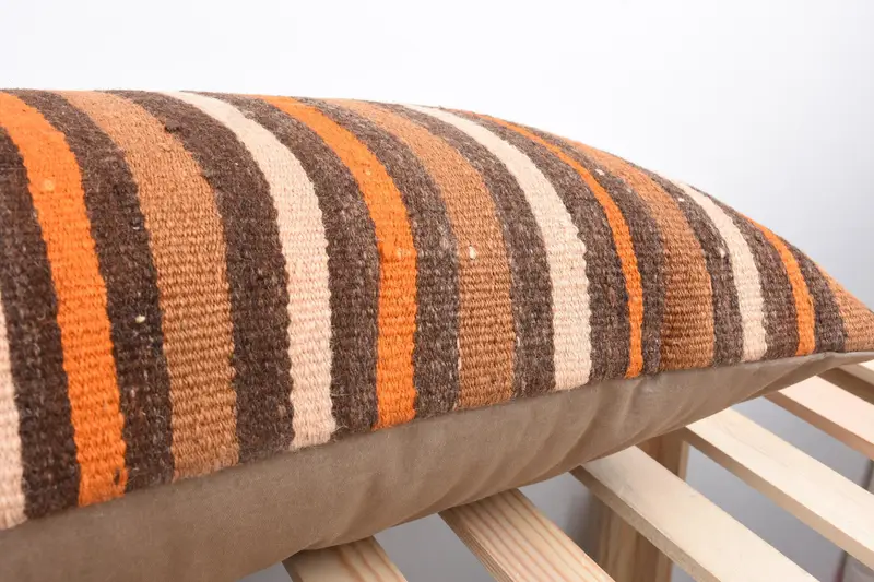 Couch Cushion Cover, 16x48 Brown Pillow Case, Throw Kilim Pillow, Vintage Throw Cushion Case, Cushion Case, Turkish Pillow, Antique Pillows - 7