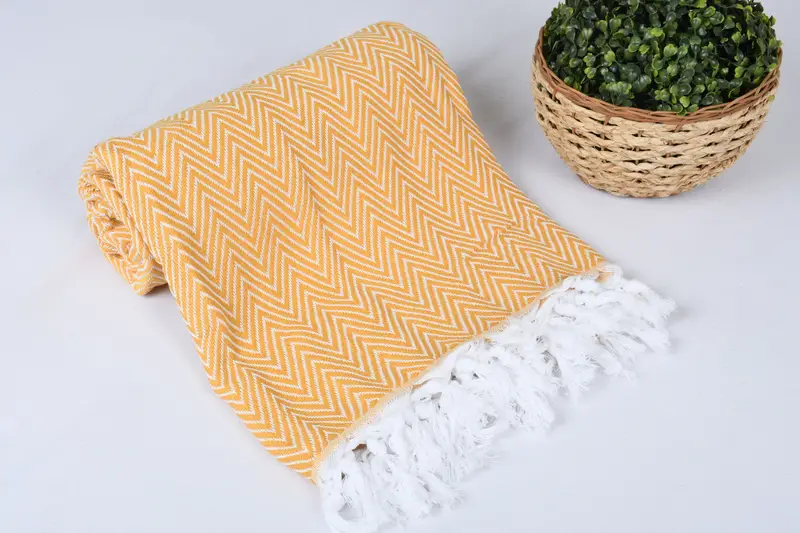 Bedspread, Shower Curtain, Bachelorette Party Gifts For Bride, 96x80 Cotton Chevron Towel, Christmas Gift Blanket, Bridal Shower Gift, Woven Blanket - 4