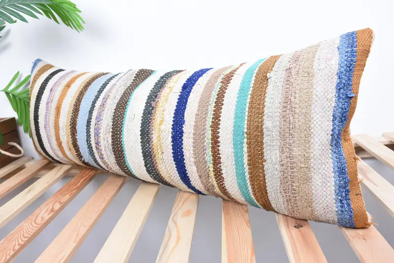 Kilim Cushion Sham, Pillow, Kilim Pillow Cover, Natural Cushion, 12x36 White Pillow Case, Home Decor Pillow, Authentic Pillow Case - 5