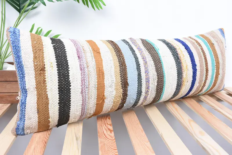 Kilim Cushion Sham, Pillow, Kilim Pillow Cover, Natural Cushion, 12x36 White Pillow Case, Home Decor Pillow, Authentic Pillow Case - 4