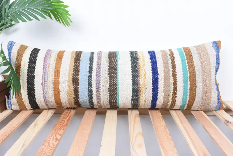 Kilim Cushion Sham, Pillow, Kilim Pillow Cover, Natural Cushion, 12x36 White Pillow Case, Home Decor Pillow, Authentic Pillow Case - 1