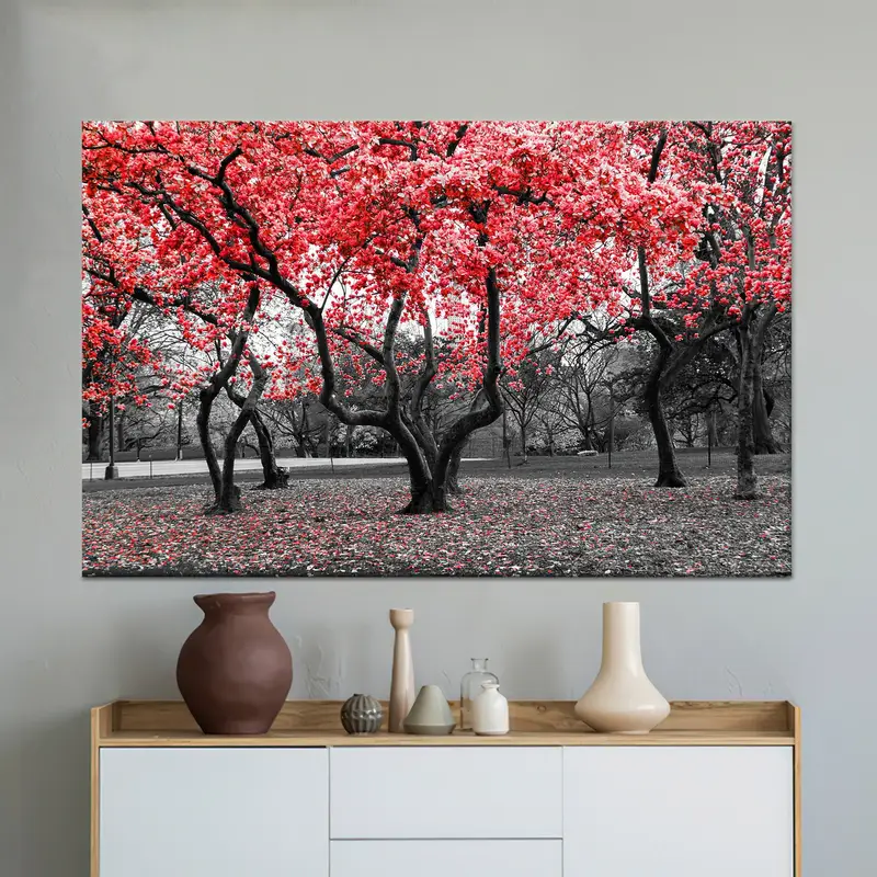 Zarif Ağaç Manzaralı Kanvas: Doğa Manzarası Baskılı Sanat