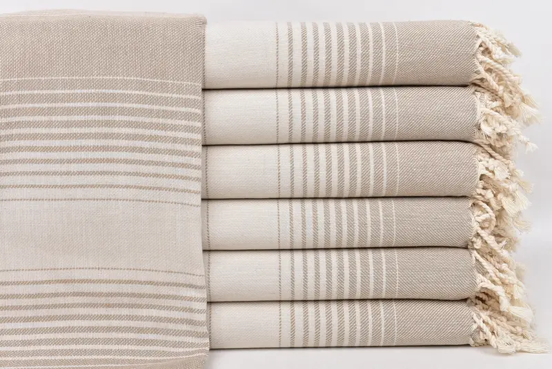 Quick-dry peshtemal, Best lightweight Turkish towel for travel USA, Fouta towel, Beach towel, Mother Of The Groom Gift, 60x38 Cotton Striped Towel - 1