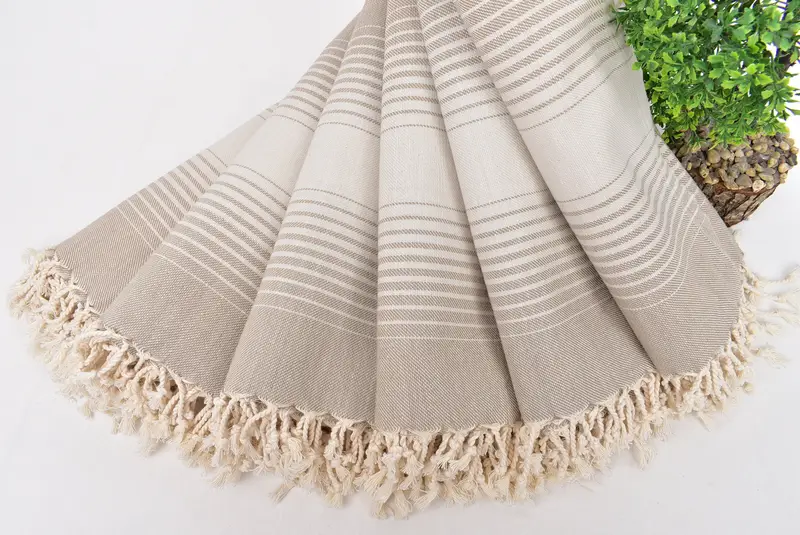 Quick-dry peshtemal, Best lightweight Turkish towel for travel USA, Fouta towel, Beach towel, Mother Of The Groom Gift, 60x38 Cotton Striped Towel - 4