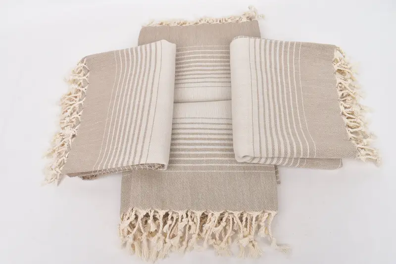 Quick-dry peshtemal, Best lightweight Turkish towel for travel USA, Fouta towel, Beach towel, Mother Of The Groom Gift, 60x38 Cotton Striped Towel - 6