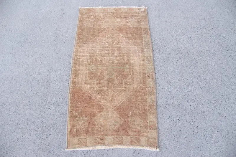 Alfombra persa marrón beige, decoración elegante de 1,4x2,7 pies