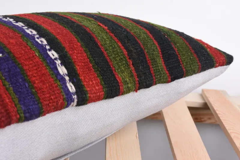 Comfy Throw Pillow Cover, Cushion Case, Pet Pillow Case, 12x24 Green Pillow Case, Antique Pillows, Handmade Kilim Cushion, Pillow for Sofa - 7