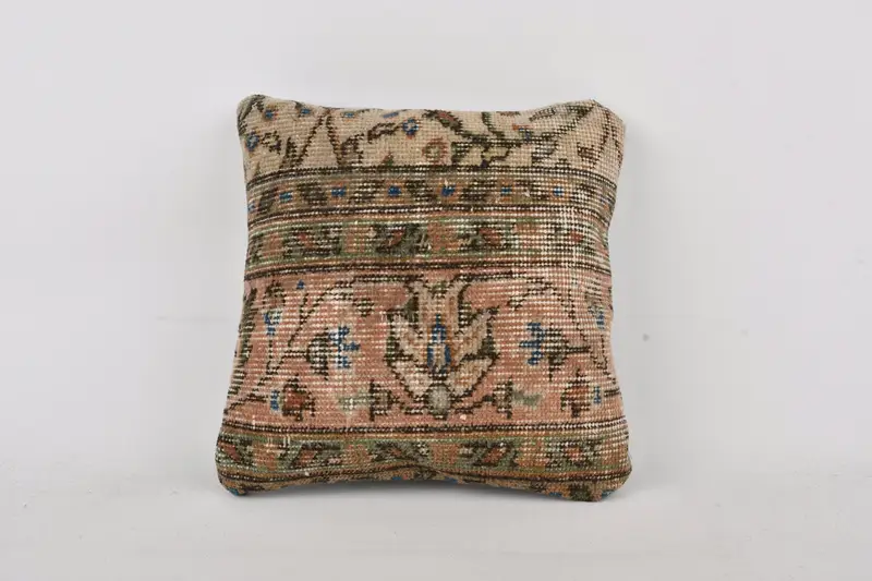 Cushion Cover, Gift Pillow, Bolster Cushion Case, Kilim Pillow Cover, Retro Throw Cushion Cover, 14x14 Beige Cushion, Home Decor Pillow - 1