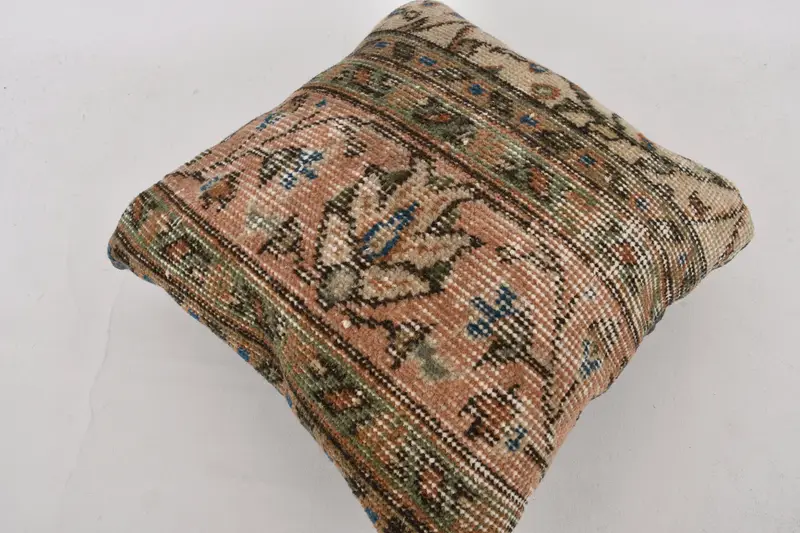 Cushion Cover, Gift Pillow, Bolster Cushion Case, Kilim Pillow Cover, Retro Throw Cushion Cover, 14x14 Beige Cushion, Home Decor Pillow - 6