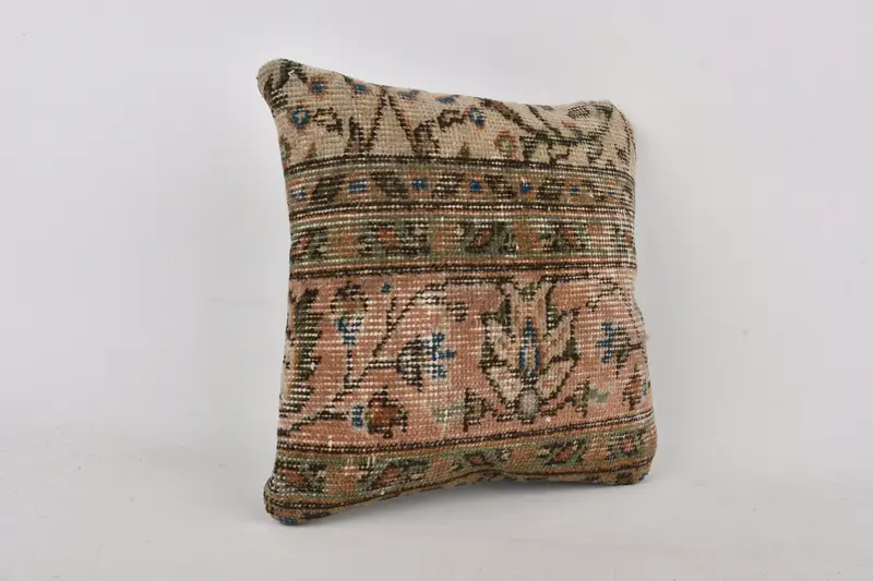 Cushion Cover, Gift Pillow, Bolster Cushion Case, Kilim Pillow Cover, Retro Throw Cushion Cover, 14x14 Beige Cushion, Home Decor Pillow - 2