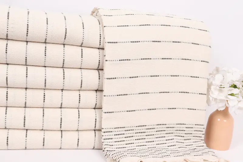 98x92 Cotton Striped Design Towel, Turkish Bedcover, Throw Blanket, Custom Wedding Gifts, Gifts For Him, Bedspread, Turkish Cotton Blanket - 2