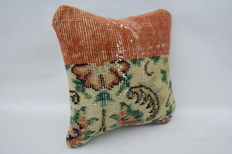Boho Pillow Sham Cover, Pillow Sham, Pillow for Sofa, Ethnical Kilim Rug Pillow, Pet Pillow Case, Ethnic Throw Pillow, 12x12 Beige Pillow - 2