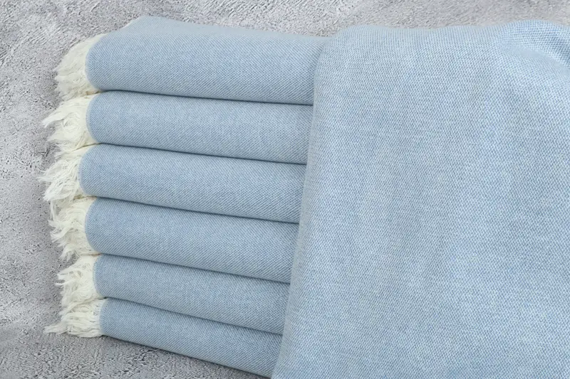 Blue Cotton Towel Solid Personalized, Custom Wedding Gift, 40x71 Inches