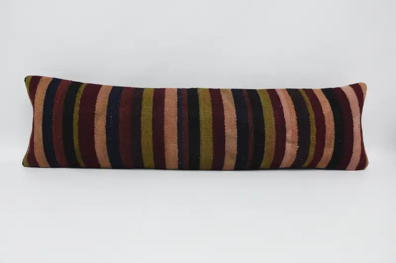 Funda de almohada Euro a rayas para regalo de Baby Shower, funda de almohada roja marroquí de 12x42 pulgadas - 1