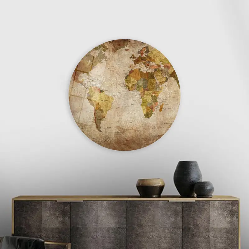 エレガントな World Atlas キャンバス プリント - 芸術的な世界地図装飾