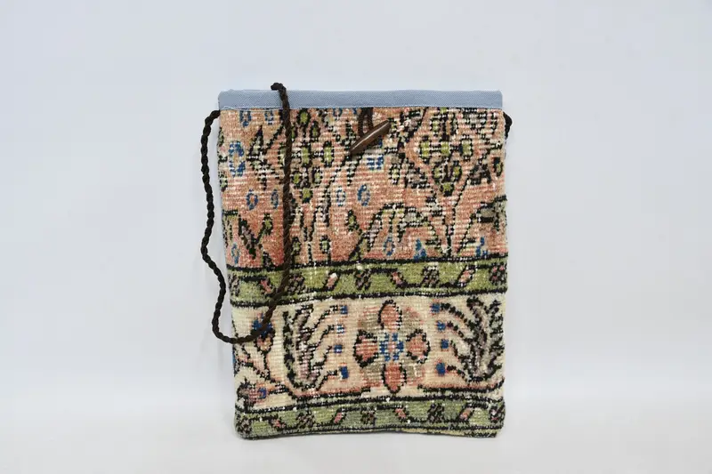 調節可能なストラップキリムバッグ、ウールヴィンテージモチーフクロスボディバッグ