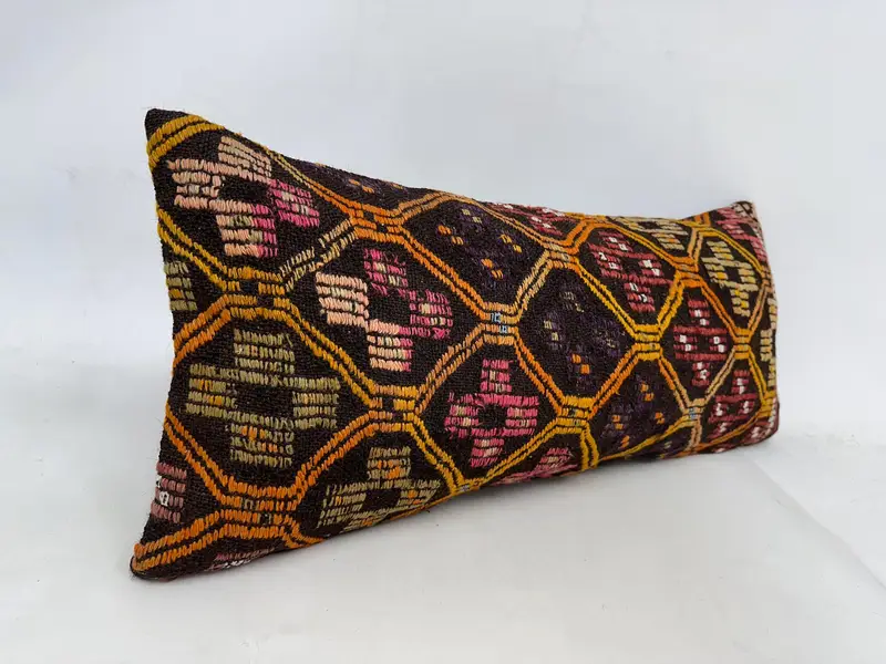 Gift Pillow, Outdoor Patio Cushion, Boho Pillow, Pillow Case, Bolster Throw Pillow, 16x36 Orange Cushion Case, Antique Pillows - 3