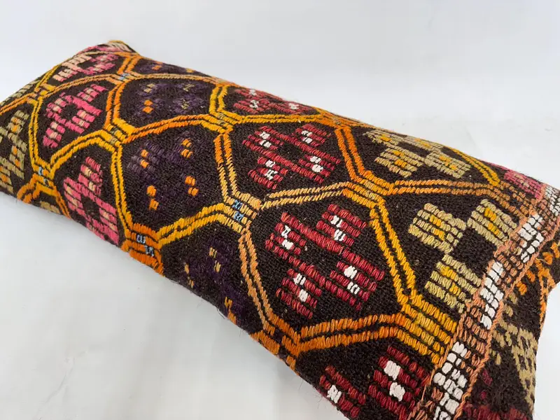 Gift Pillow, Outdoor Patio Cushion, Boho Pillow, Pillow Case, Bolster Throw Pillow, 16x36 Orange Cushion Case, Antique Pillows - 6