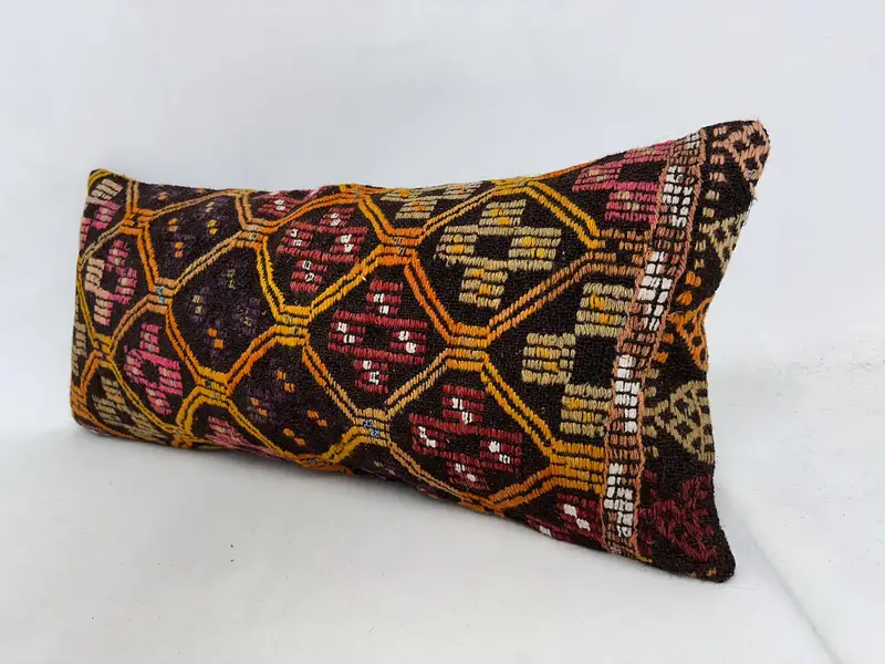 Gift Pillow, Outdoor Patio Cushion, Boho Pillow, Pillow Case, Bolster Throw Pillow, 16x36 Orange Cushion Case, Antique Pillows - 4