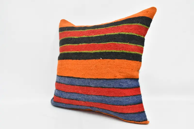 Yastık örtüsü, tezgah yastık kapağı, iç tasarımcı yastık, etnik atma yastık kılıfı, kanepe için yastık, 24x24 turuncu yastık kapağı, antika yastıklar - 4