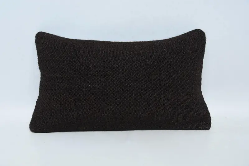 Vintage Moroccan Seasonal Decor Cushion, LuxuryBrown 30x50 cm Wool Plaid Pillow - 1