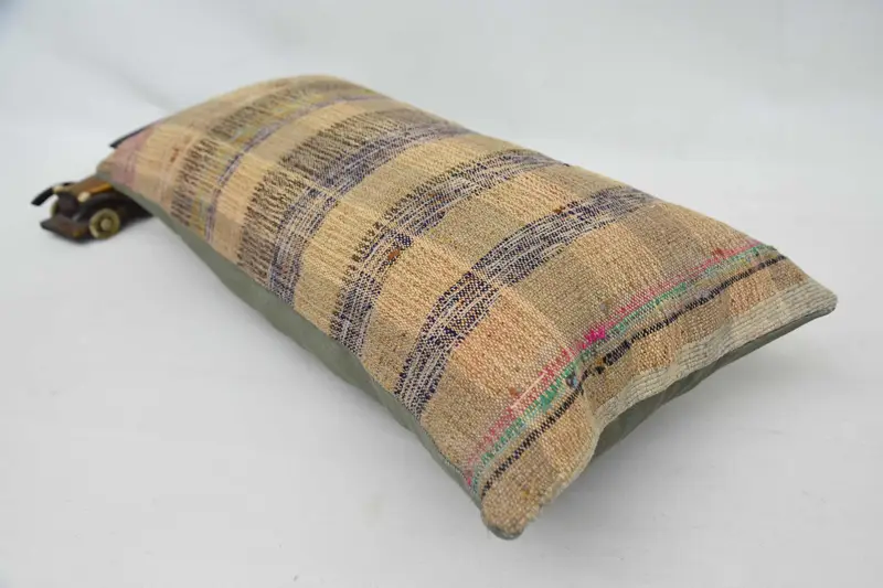 12x24 Beige Cushion Case, Cushion, Bolster Pillow Sham, Turkish Pillow, Vintage Kilim Throw Pillow, Ethnical Kilim Rug Pillow - 5